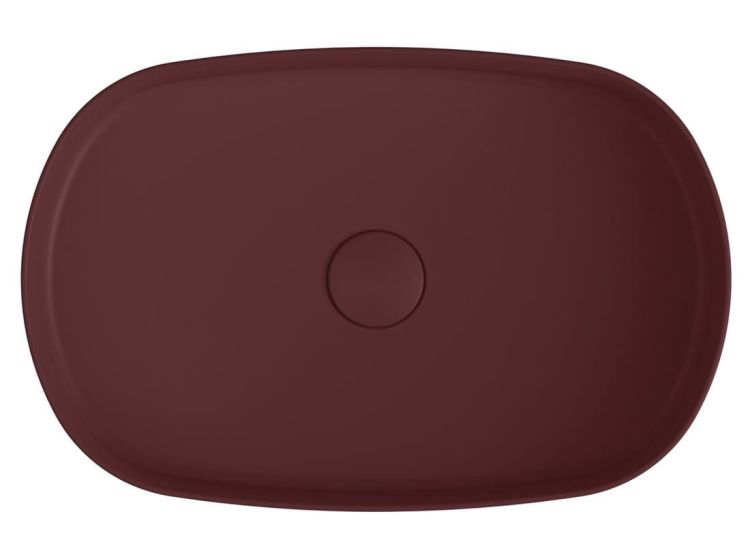 INFINITY OVA umywalka ceramiczna nablatowa 55x36 cm, matowy Maroon Red