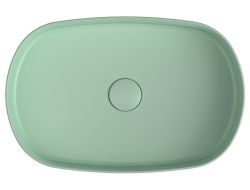 INFINITY OVA umywalka ceramiczna nablatowa 55x36 cm, matowy zielony Mint
