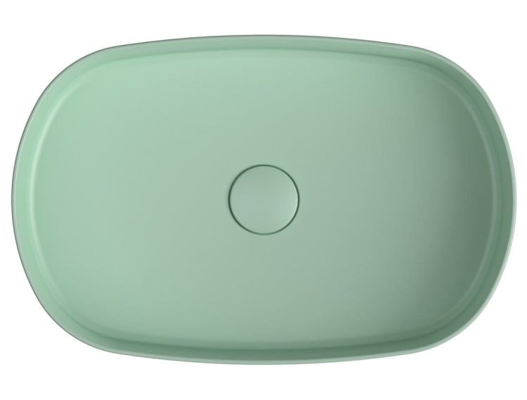 INFINITY OVA umywalka ceramiczna nablatowa 55x36 cm, matowy zielony Mint