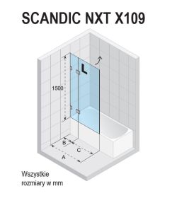 Parawan nawannowy z elementem stałym Riho Scandic NXT X109