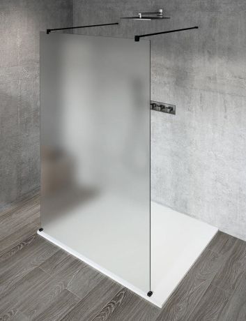 Przejdź do produktu VARIO BLACK jednoczęściowa kabina przysznicowa Walk-In, szkło matowe, 700 mm