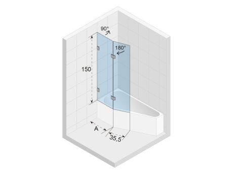 Przejdź do produktu Parawan nawannowy 76 cm do wanny Geta 160 Riho Scandic NXT X500 G001165120 chrom połysk