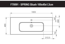Umywalka naszafkowa marmurowa 100x40 cm Riho Spring Blush W002003105 biały połysk
