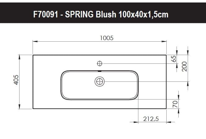 Umywalka naszafkowa marmurowa 100x40 cm Riho Spring Blush W002003105 biały połysk