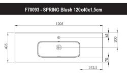 Umywalka naszafkowa marmurowa 120x40 cm Riho Spring Blush W002005105 biały połysk