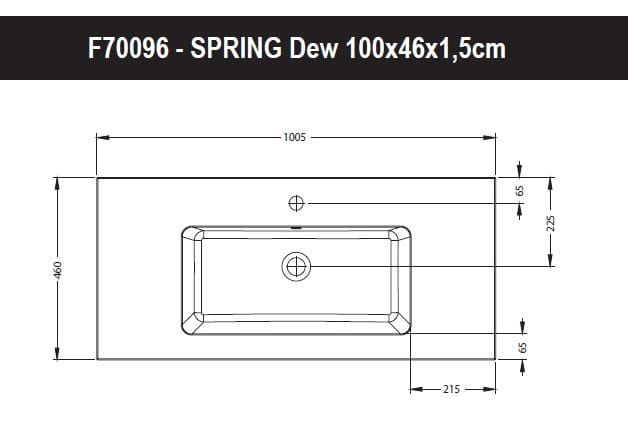 Umywalka naszafkowa marmurowa 100x46 cm Riho Spring Dew W003003105 biały mat