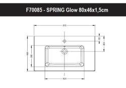 Umywalka naszafkowa prostokątna 80x46 cm Riho Spring Glow W001002005 biały połysk