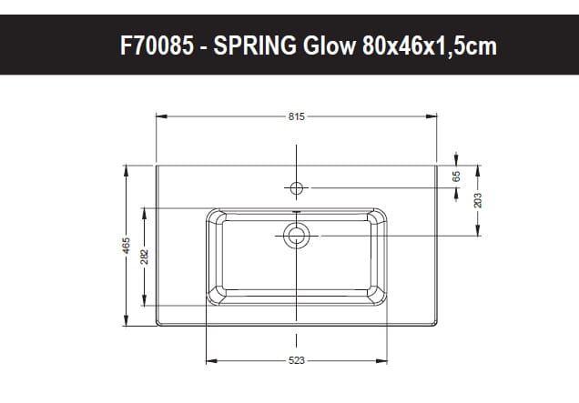 Umywalka naszafkowa prostokątna 80x46 cm Riho Spring Glow W001002005 biały połysk