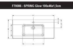 Umywalka naszafkowa prostokątna 100x46 cm Riho Spring Glow W001003005 biały połysk