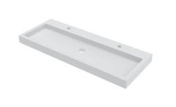 Umywalka naszafkowa marmurowa 120x46 cm z 2 otworami na baterię Riho Spring Vow W004005105 biały mat