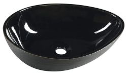 PRIORI  Umywalka ceramiczna nablatowa,51x38 cm, czarny