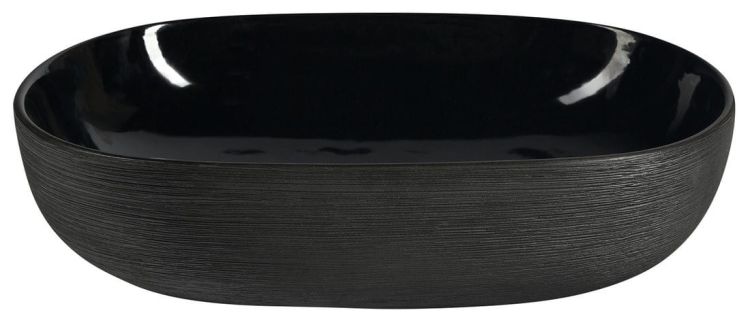 PRIORI umywalka ceramiczna nablatowa,60x40 cm, czarna