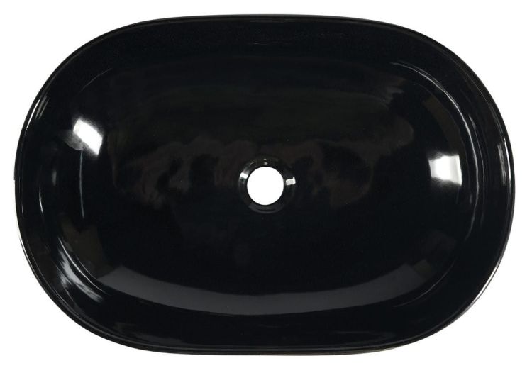 PRIORI umywalka ceramiczna nablatowa,60x40 cm, czarna