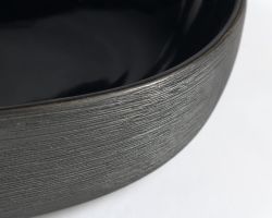 PRIORI umywalka ceramiczna nablatowa,60x40 cm, czarna