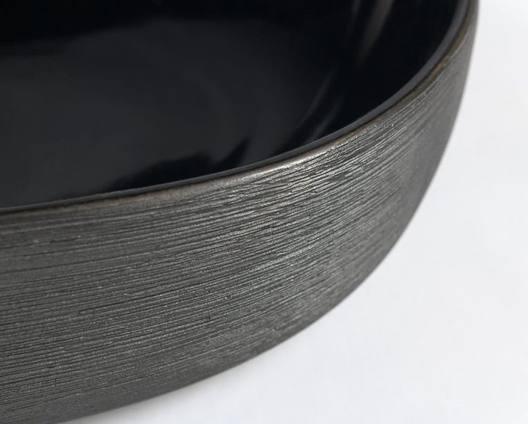 PRIORI umywalka ceramiczna nablatowa,60x40 cm, czarna