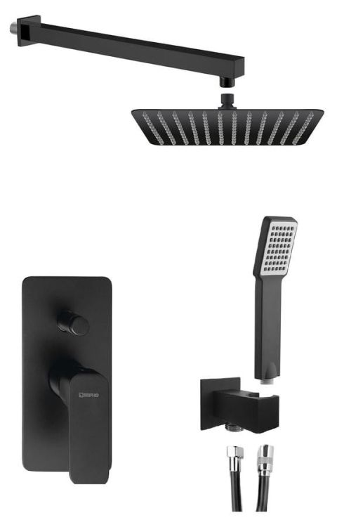 SPY podomítkový sprchový set s pákovou baterií, 2 výstupy, černá