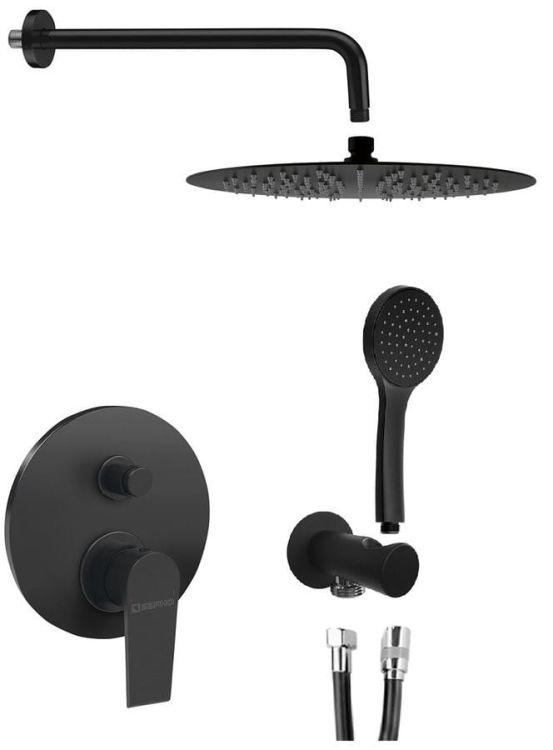 KAI podomítkový sprchový set s pákovou baterií, 2 výstupy, černá