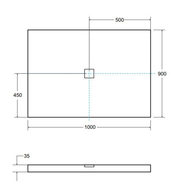 brodzik mineralny 100x90 Besco Nox rysunek techniczny.JPG