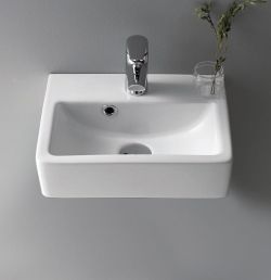 Umywalka ceramiczna 37x28 cm, biała