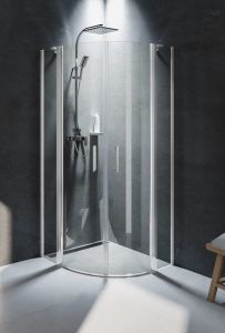 Kabina prysznicowa półokrągła 90x90 cm Riho Novik Z309 G003027120 chrom