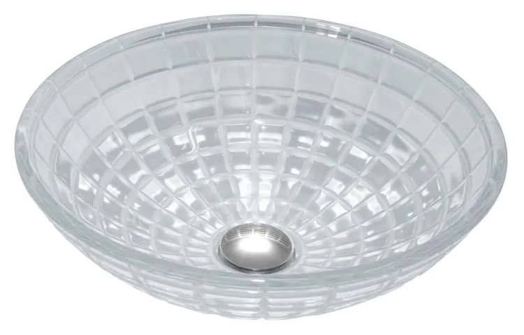 TOSEMI umywalka szklana, średnica 42 cm, przezroczysta