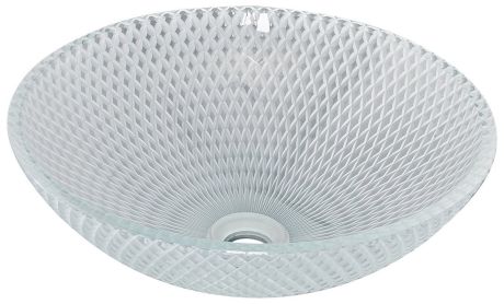 Przejdź do produktu PUKETA grawerowana szklana umywalka nablatowa średnica 42cm, sklo czyste