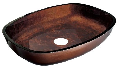 Przejdź do produktu KVAORE szklana umywalka nablatowa 54x39,5cm, miedź