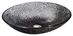 PURUS umywalka szklana 50x36 cm, czarny