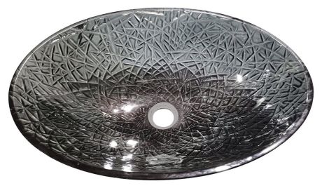 Przejdź do produktu PURUS grawerowana szklana umywalka nablatowa, 50x36cm, czarny