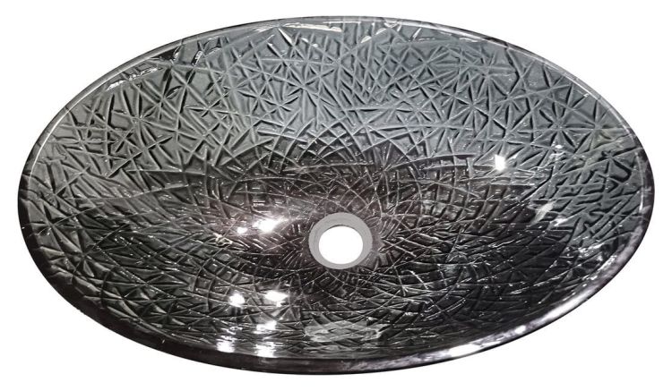 PURUS umywalka szklana 50x36 cm, czarny