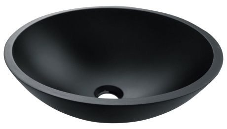 Przejdź do produktu TELICA szklana umywalka nablatowa średnica 42cm, czarny mat