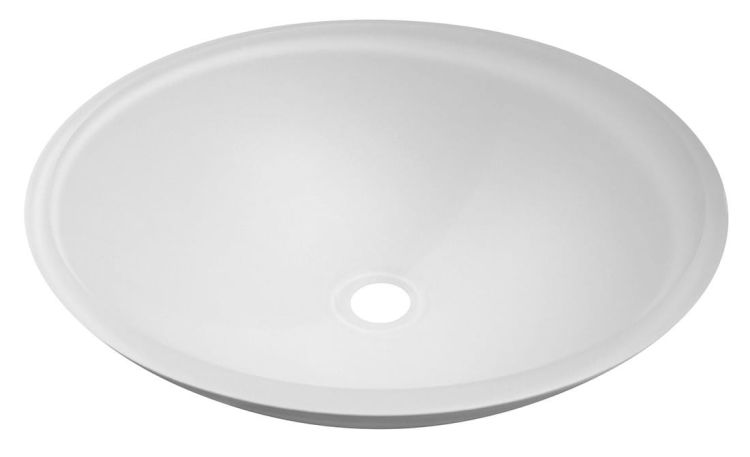 TELICA umywalka szklana, średnica 42 cm, biała