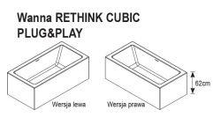 Wanna narożna prostokątna Riho Rethink Cubic - strony