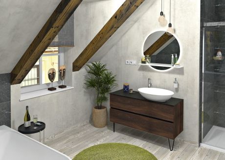 Przejdź do produktu ODETTA szafka umywalkowa 118x50x43,5cm, sosna rustykalna