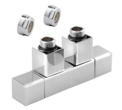 CUBE TWIN zestaw przyłączeniowy zespolony, rozstaw 50mm, chrom
