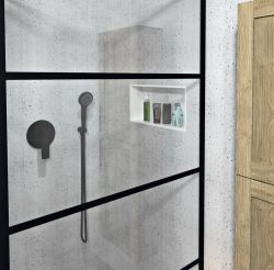 INSERTA półka wpuszczana do płytek, marmór, 800x260 mm, biała