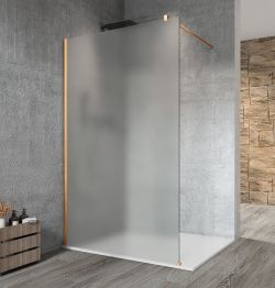 VARIO GOLD jednoczęściowa kabina przysznicowa Walk-In, montaż przy ścianie, szkło matowe, 800 mm
