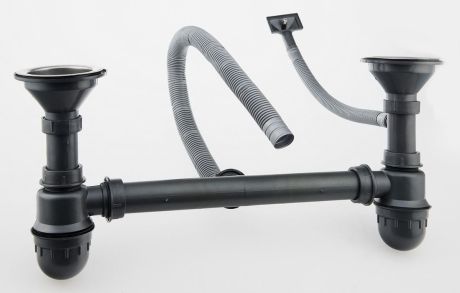Przejdź do produktu Sifon pro dřez, dvě výpusti, včetně pilety