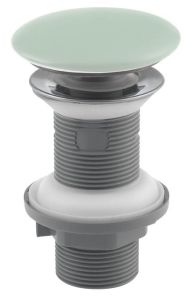 Umývadlová výpust 5/4" click-clack, keramická krytka, tl.20-70mm, matowy zielony Mint