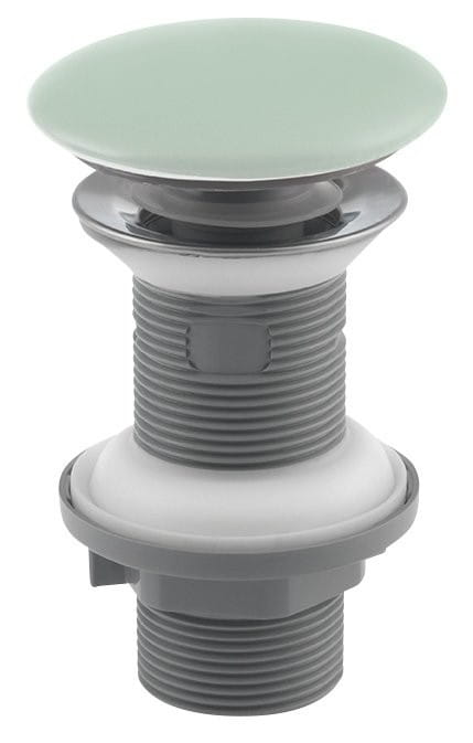Umývadlová výpust 5/4" click-clack, keramická krytka, tl.20-70mm, matowy zielony Mint
