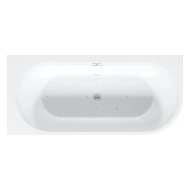 Wanna wolnostojąca narożna 184x84 cm z hydromasażem Sparkle Riho Desire Corner BD05220S1WI1144 czarny/biały mat prawa