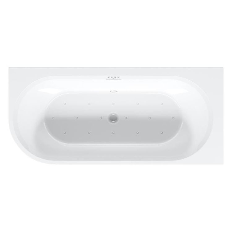 Wanna wolnostojąca narożna 184x84 cm z oświetleniem LED i hydromasażem Sparkle Riho Desire Corner BD06105S1WI1170 biały mat lewa