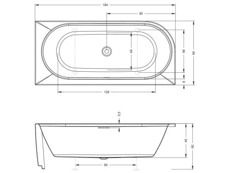Przejdź do produktu Wanna wolnostojąca narożna 184x84 cm z hydromasażem Sparkle Riho Desire Corner B088003220 czarny/biały mat lewa
