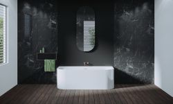 Wanna wolnostojąca przyścienna 180x80 cm z hydromasażem Sparkle Riho Devotion BD27005S1WI1144 biały połysk
