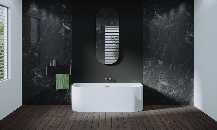 Wanna wolnostojąca przyścienna 180x80 cm z hydromasażem Sparkle Riho Devotion BD27005S1WI1144 biały połysk