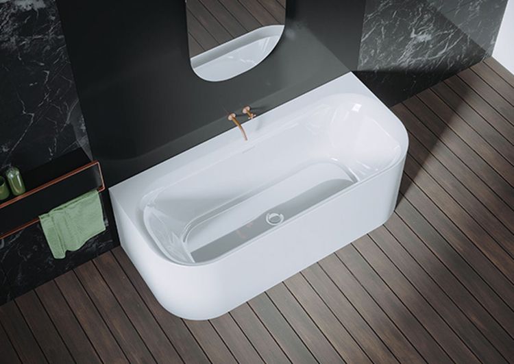 Wanna wolnostojąca przyścienna 180x80 cm z hydromasażem Sparkle Riho Devotion B2W B096002005 biały połysk