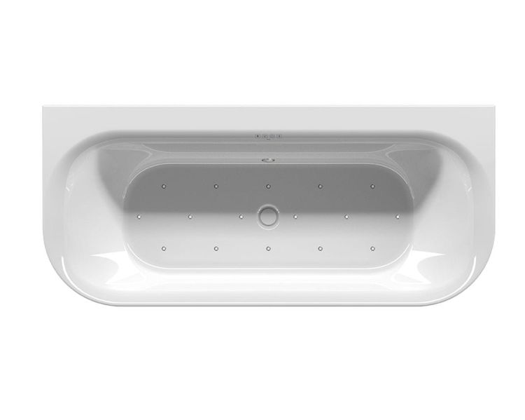 Wanna wolnostojąca przyścienna 180x80 cm z hydromasażem Sparkle Riho Devotion BD27005S1WI1144 biały połysk