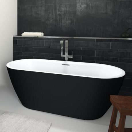 Przejdź do produktu Wanna wolnostojąca 180x80 cm Riho Inspire B085001220 czarno/biały mat