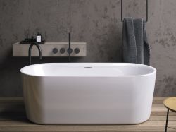 Wanna wolnostojąca 170x76 cm z hydromasażem Sparkle Riho Modesty BD09005S1WI1144 biały połysk