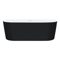 Wanna wolnostojąca owalna 170x76 cm z aerodyszami do hydromasażu Riho Modesty BD09220S1WI1144 czarno-biały mat
